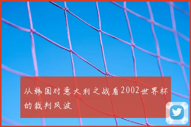从韩国对意大利之战看2002世界杯的裁判风波